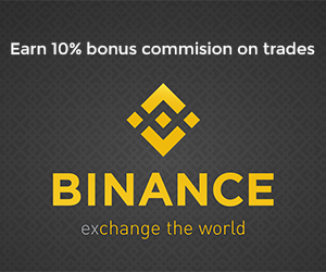 Signup to Binance and get a 10% bonus commision on trades